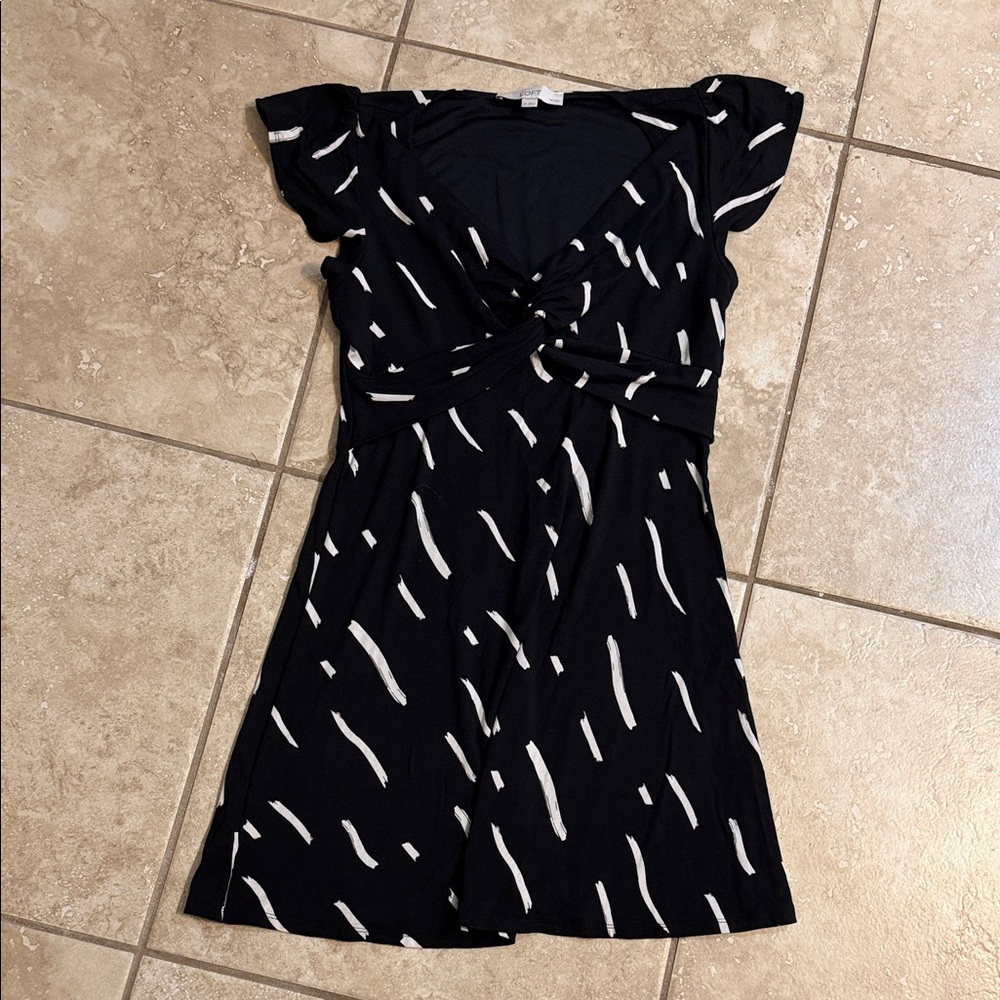 LOFT Black and White Mini Dress